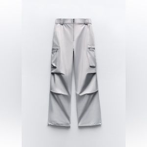 Zara - Satin Effect Cargo Pants